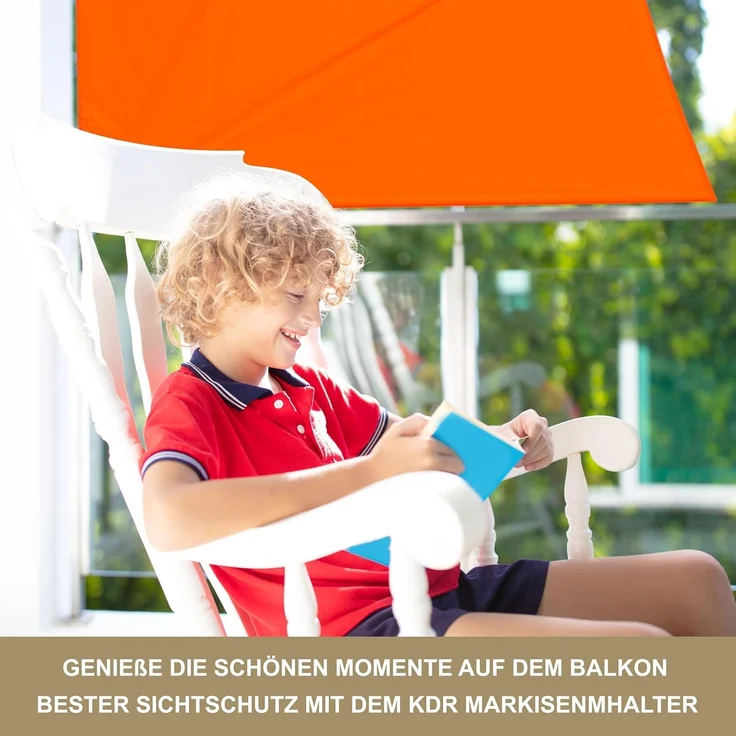 Balkonfächerhalter aus Edelstahl für Balkongeländer rund und eckig Fächerhalterung bis Balkonfächer 140 cm x 140 cm Markisenhalterung Balkon Halterung Markise sichere Befestigung am Geländer – Bild 7