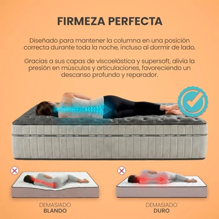 Homey Viskoelastische Matratze Zenith Relax | optimaler Komfort | ideal für Menschen mit Rückenfarbe | Höhe 30 cm | hohe Festigkeit | milbendicht, antibakteriell und hypoallergen 135 x 190 cm – Bild 6