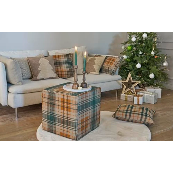 H.O.C.K. Dekokissen X-Mas Tree, Weihnachtszeit, Tannenbaum, inkl. Füllung, Bezug mit Reißverschluss – Bild 4