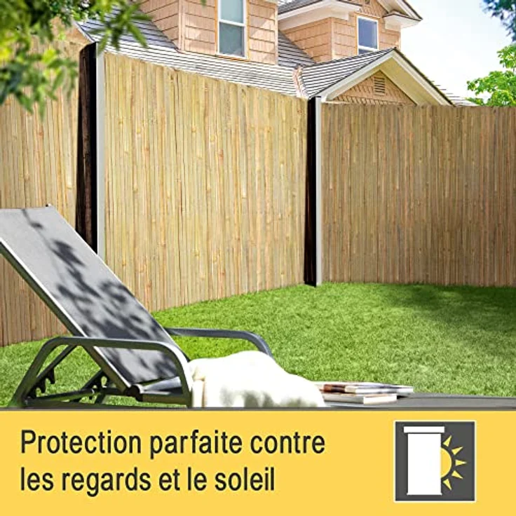 Sol Royal Bambus Sichtschutz 120 hoch – FSC® Balkon Sichtschutz Garten Bambusmatte als Wind- & Blickschutz für Garten Zaun 120x300 cm – Natursichtschutz Witterungsbeständig – B89 – Bild 4