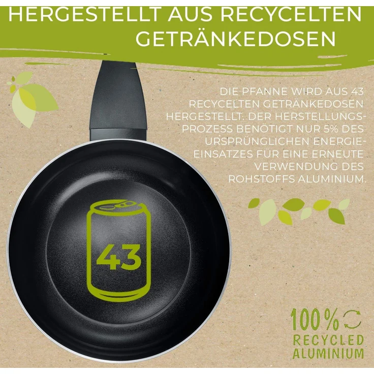 Berndes b. green Bratpfanne, Brat Pfanne, Stielpfanne, Induktion, Aluminium, Ø 28 cm, 0005440128 – Bild 2