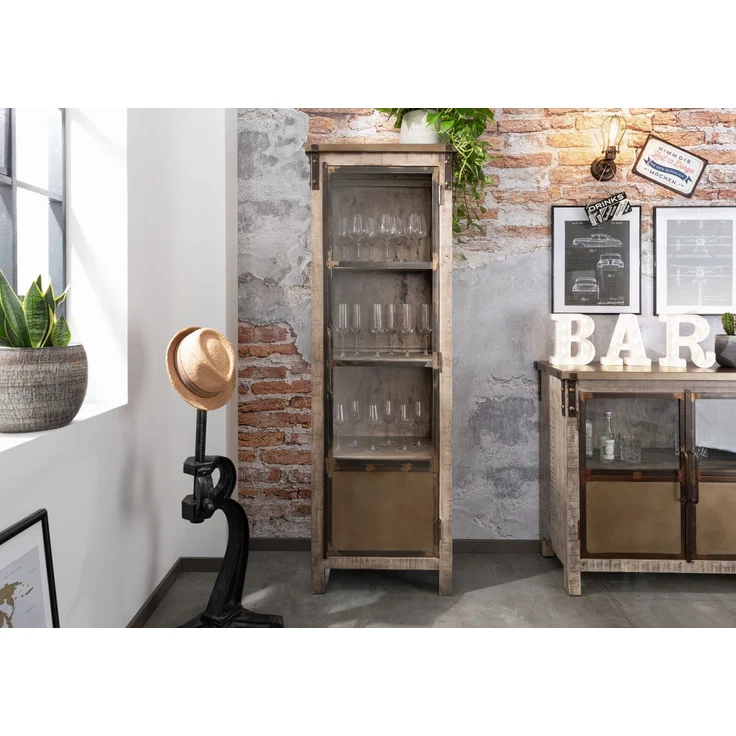 Vitrine Mango 60x40x180 braun lackiert HEAVY INDUSTRY #242 – Bild 3