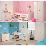 Parisot Smoozy Kinderzimmer 4-tlg weiß mit Bett & Schrank