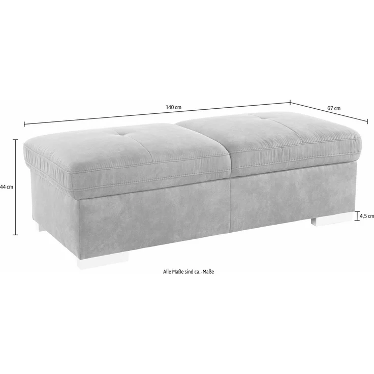 exxpo - sofa fashion Hocker Spring Bankhocker, guter Sitzkomfort und tolle Verarbeitungsdetails, aus Luxus-Microfaser +Simply Clean - für besonders einfache Reinigung! – Bild 3