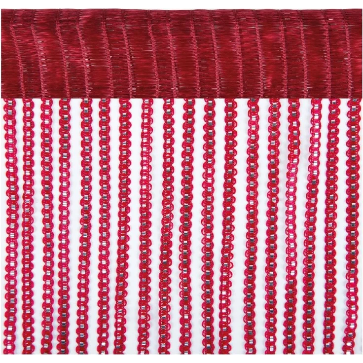 Arsvita Fadenvorhang Metallik-Optik mit Stangendurchzug, Türvorhang 140x250cm (Rot) – Bild 4