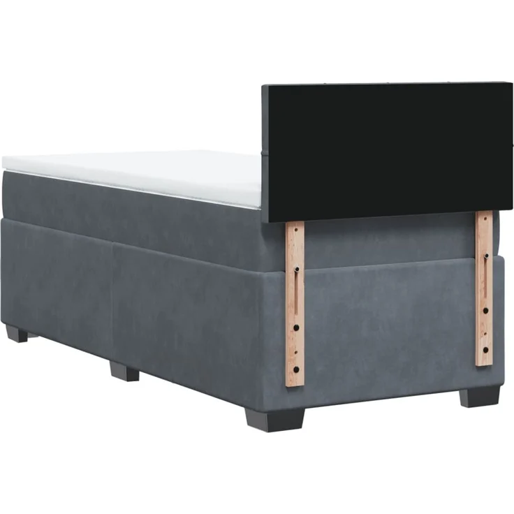 vidaXL Boxspringbett mit Matratze Dunkelgrau 80x200 cm Samt 3286163 – Bild 6