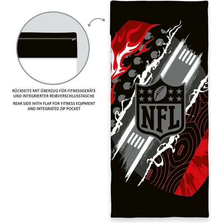 Herding Young Collection Strandtuch NFL Fitness-Tuch mit Flap Gr. 50x110 cm +15 cm Flap Tuch, (1-St), Sport, Strand & Badehandtuch Liegetuch Saunatuch – Bild 3