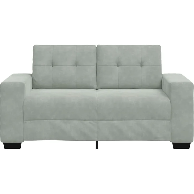 vidaXL Zweisitzer-Sofa Hellgrau 160x77x82 cm Samt 4105110 – Bild 4