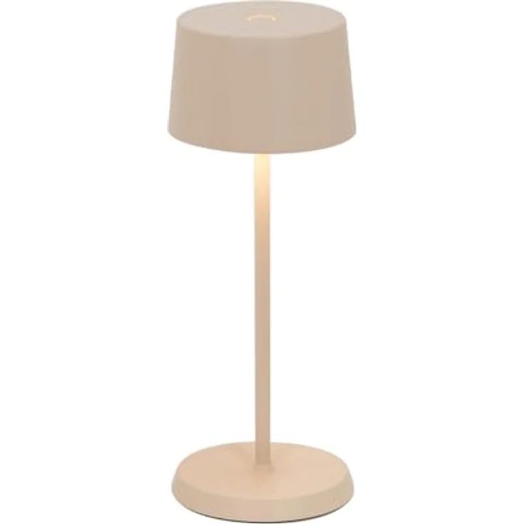Zafferano, Olivia Micro Lampe, Kabellose, Wiederaufladbare Tischlampe mit Touch Control, Auch für den Außenbereich Geeignet, Dimmer, 2200-3000 K, Höhe 20 cm, Farbe Sand – Bild 1