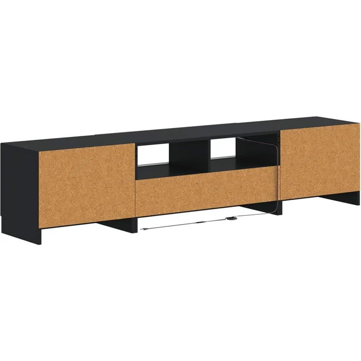 vidaXL 5-teiliges LED TV Schrank Schwarz Holzwerkstoff 3417000 – Bild 4
