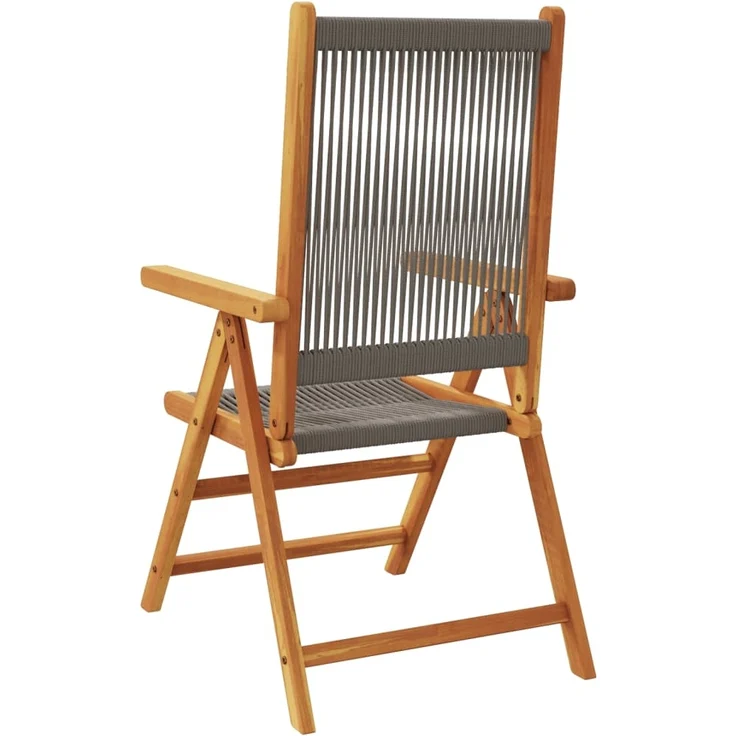 vidaXL Gartenstuhl Verstellbar 4 Stk. Grau Massivholz Akazie 3214532 – Bild 5