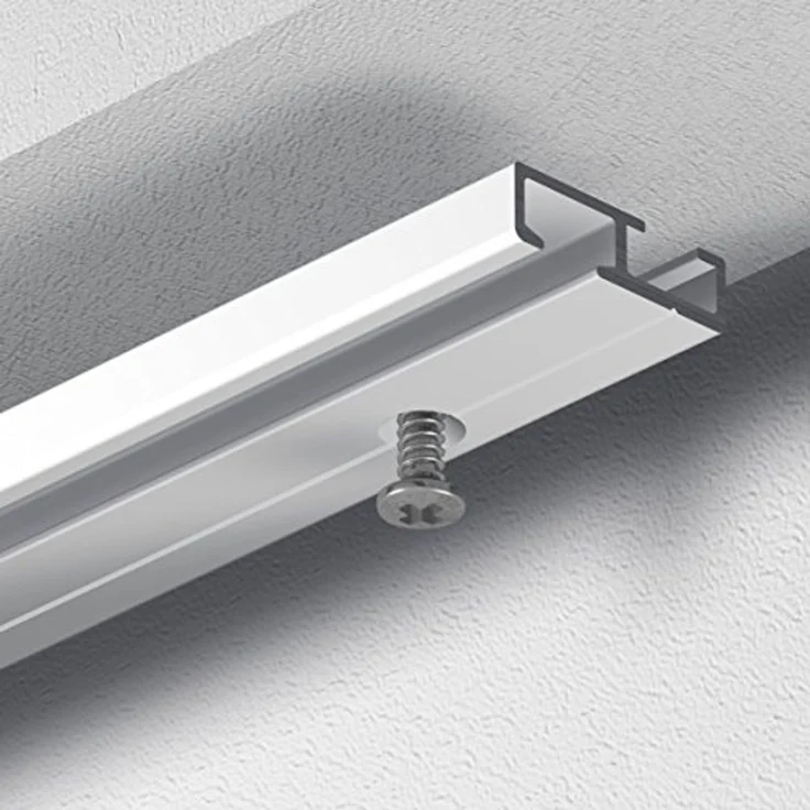 Gardineum Gardinenschiene Vorhangschiene in Aluminium, 1-läufig, flach, ab 2 m mittig geteilt, 1-läufig – Bild 2
