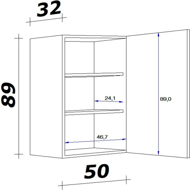 Flex-Well Hängeschrank Wito (B x H x T) 50 x 89 x 32 cm – Bild 2