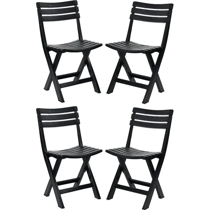 Progarden Klappstuhl Balkonstuhl Gartenstuhl Campingstuhl Stuhl 78x44x42cm Anthrazit (Set, 4 St), UV-Beständig, Robust, Wetterfest, Made in Italy, Hochwertig – Bild 1