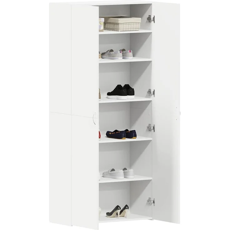 vidaXL Schuhschrank mit Regal Weiß 80 x 35,5 x 180 cm Holzwerkstoff 3333836 – Bild 2