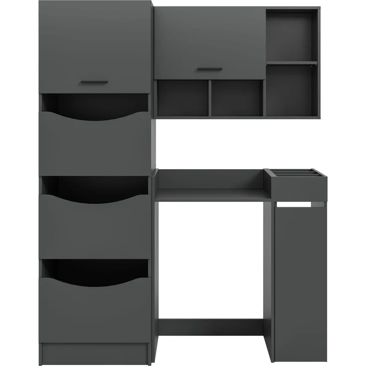 Waschmaschienenumbau Set (B/H/T: 145x195x62 cm) in anthrazit Nachbildung – Bild 3