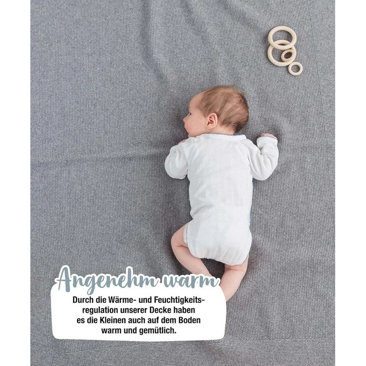 Babydecke aus Bio-Lammwolle Natur, 90 x 110 cm, Ehrenkind, atmungsaktiv & temperaturausgleichend – Bild 2
