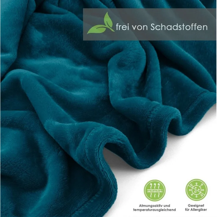 Wohndecke Premium Super Soft Flanell Kuscheldecke Sofadecke, heimtexland, super weich und flauschig, Allergiker geeignet, atmungsaktiv – Bild 2
