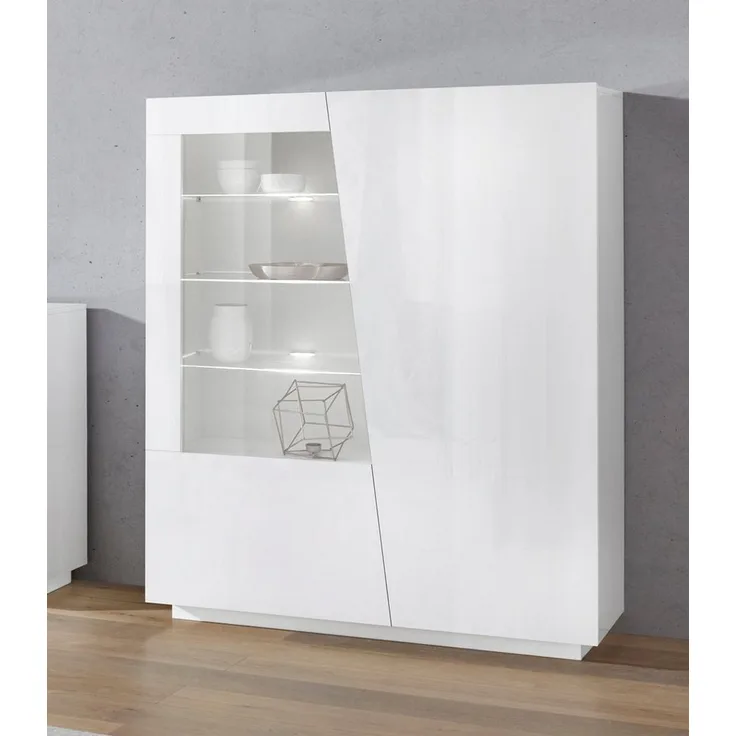 INOSIGN Highboard Vega, Hochschrank, Hochkommode, Schrank, mit 2 Türen mit Glaseinsatz, Höhe 146 cm