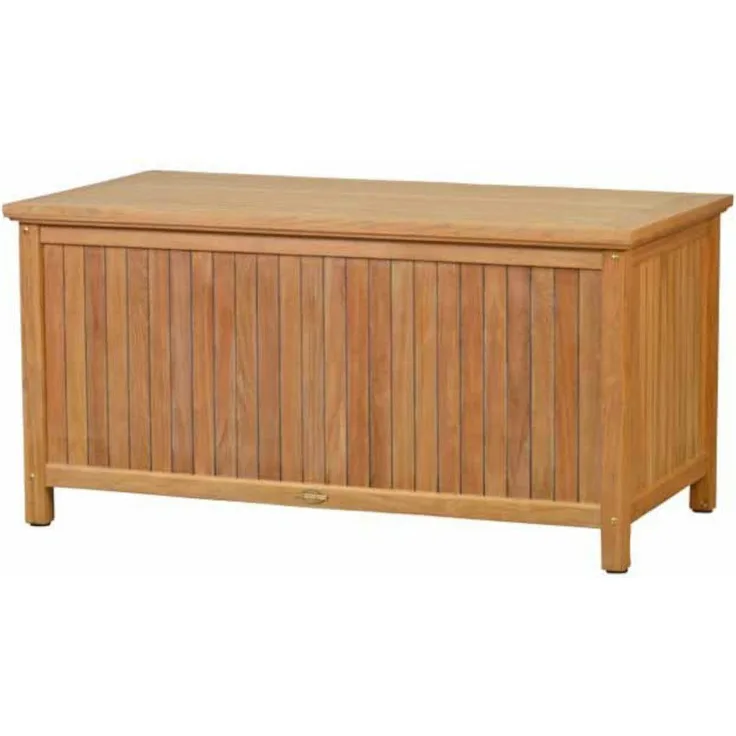 Kai Wiechmann Auflagenbox Massive Premium Teak Kissentruhe, wetterfest mit Gasdruckfeder, 136 x 73 cm