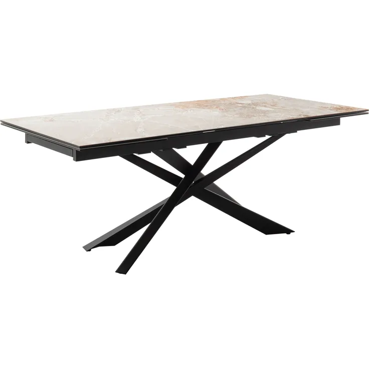 Esstisch Triest / Tesero, Grau, Schwarz, 200 x 76 x 95 cm
