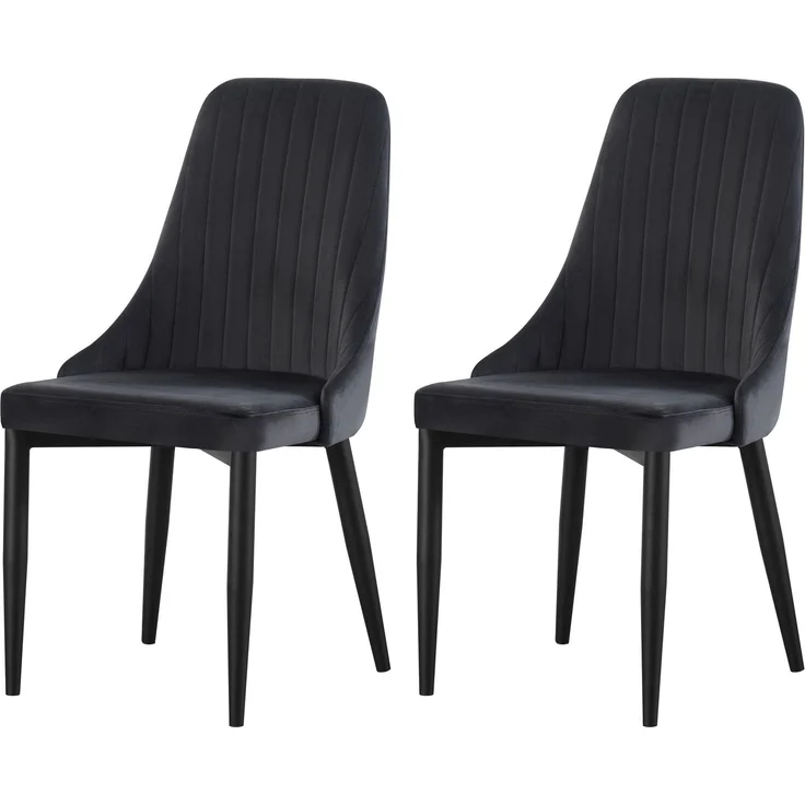 Stuhl 2er Set Monaco Stühle in Anthrazit - gemütliches Design - B/H/T: 44x88x58 cm – Bild 1