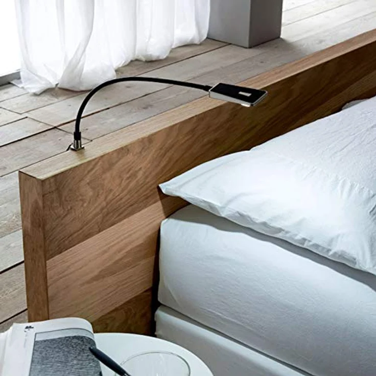 SO-TECH Luminoso 2er Set LED Bettleuchten, Schwarz, flexibler Schwanenhals, dimmbar, inkl. Netzteil – Bild 2