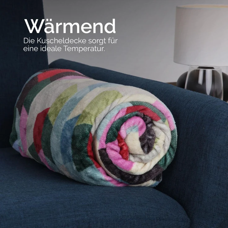 Bestlivings Wohndecke 150x200cm in 2 Designs, Kuscheldecke für Wohnzimmer, hochwertiges Cashmere-Feeling, antistatischer Sofaüberwurf pflegeleicht Trapez – Bild 8
