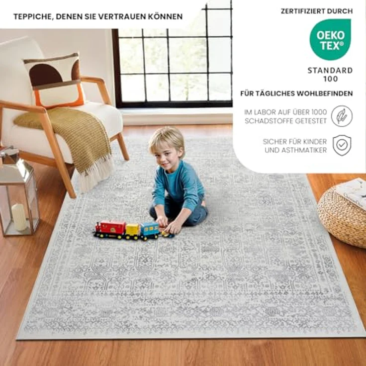 Livabliss Teppich OTTAWA, rechteckig, Höhe: 9 mm, Vintage Orientteppich, Kurzflor Boho Wohnzimmerteppich, Läufer – Bild 4