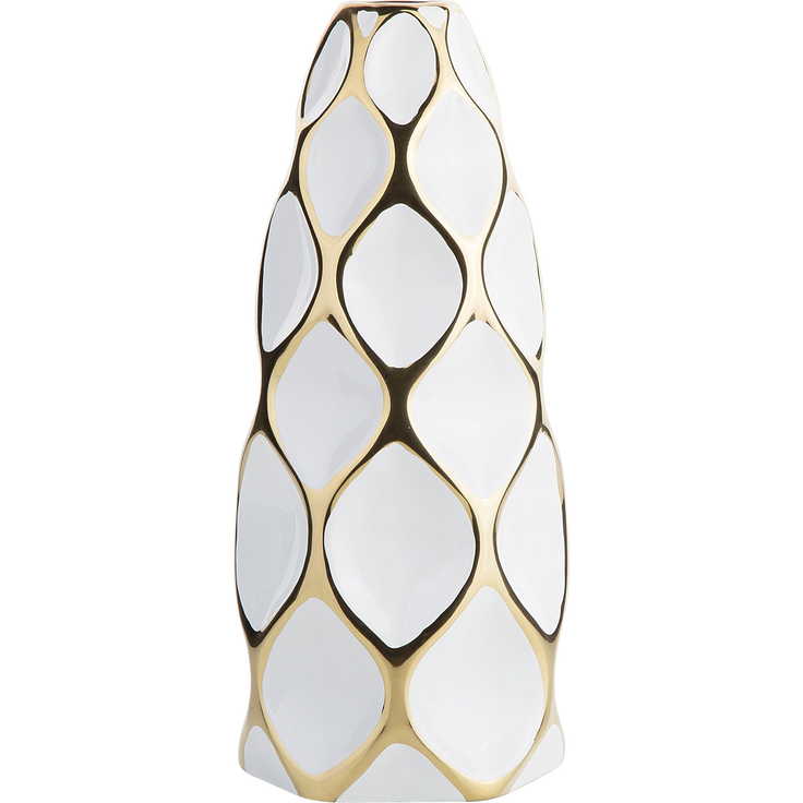 Blumenvase AVILA Steinzeug 36 cm Weiß