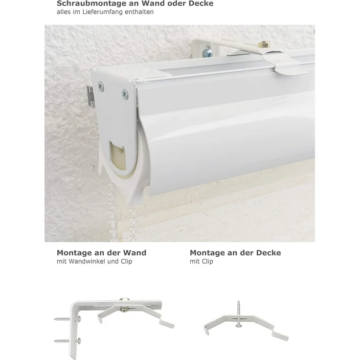Lysel - Qualitätsdoppelrollo Leinen, (B x H) 220cm x 175cm in beige/Leinen – Bild 3
