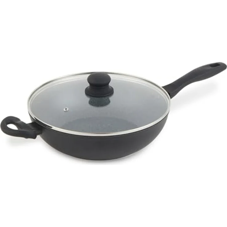 Russell Hobbs RH02812EU7 Metallic Marble Wok - Antihaftpfanne, Familienpfanne sautieren, 28cm große Universal-Kochpfanne, Deckel aus gehärtetem Glas mit Dampfbelüftung, geeignet für Induktionskochfeld – Bild 1
