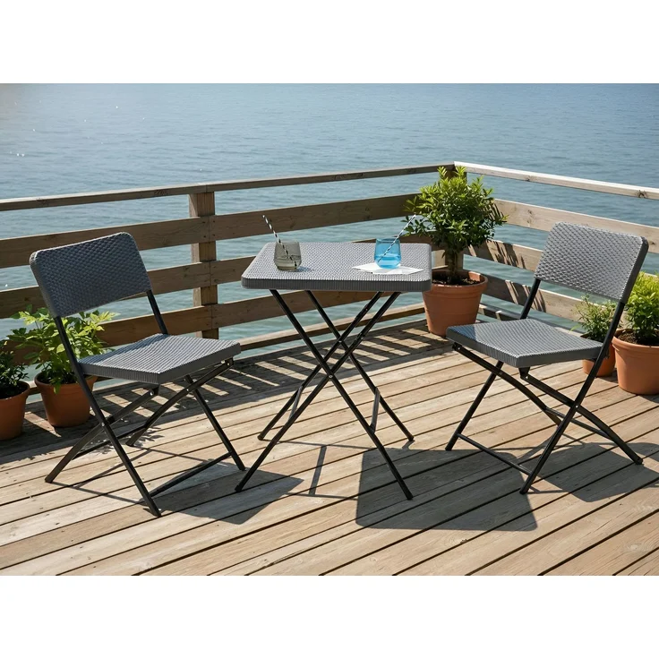 Bistro Set klappbar TRAPPETO Grau – Bild 3