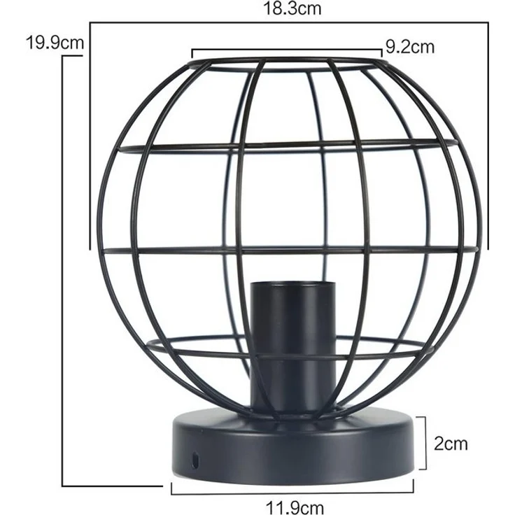 Nettlife Deckenleuchte Vintage Schwarz Metall E27 Rund für Flur Wohnnen, Industrial, LED wechselbar, Küche Schlafzimmer Wohnzimmer Esszimmer – Bild 4