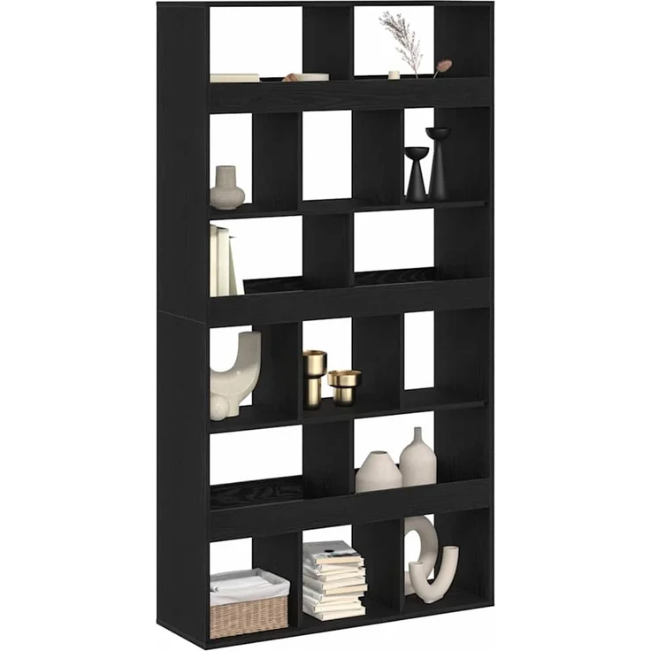 vidaXL Bücherregal 2 pcs Schwarz Eichen-Optik 100 x 33 x 187,5 cm 3345125 – Bild 3