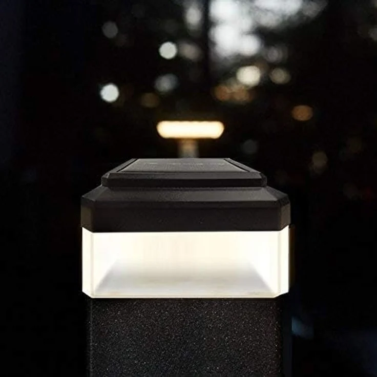 Green Blue LED Solarlampe für Zaunpfähle | Gartenlicht mit Dämmerungssensor | Warmweiß 4000K | Inklusive Akku | Kompakte Größe (60x40 mm) – Bild 4