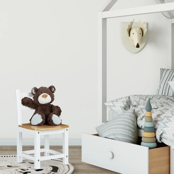Relaxdays Kinderstuhl Rustico aus Bambus weiß/Natur – Bild 2
