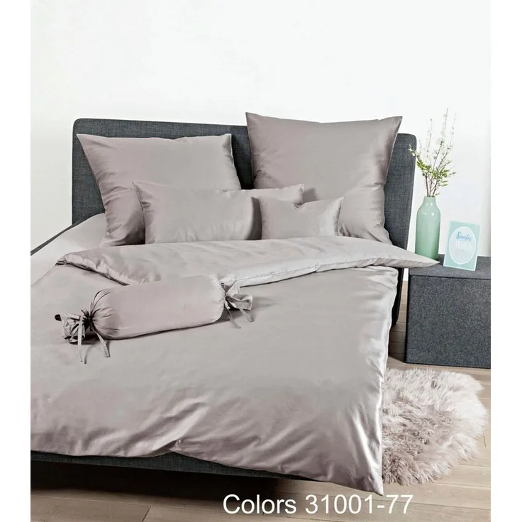 Janine Uni-Mako-Satin Bettwäsche Colors 31001-77 Vulkan