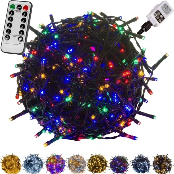 VOLTRONIC® LED Lichterkette, innen und außen, IP44, Modell- und Farbwahl, 200 LEDs, bunt, Fernbedienung – Bild 6