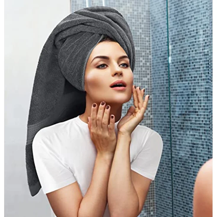 Utopia Towels - 8 teilig Handtücher Set aus Baumwolle mit Aufhänger - 2 Badetuch, 2 Handtücher und 4 Washclappen - (Grau) – Bild 6
