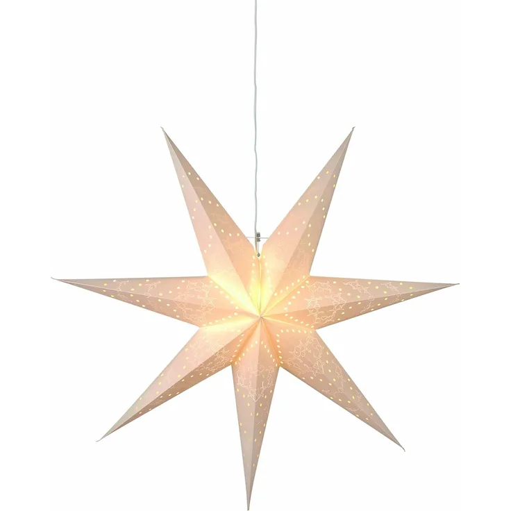 Weihnachtsstern Sensy von Star Trading, 3D Papierstern Weihnachten in Weiß, Dekostern zum Aufhängen mit Kabel, E14 Fassung, Ø: 100 cm