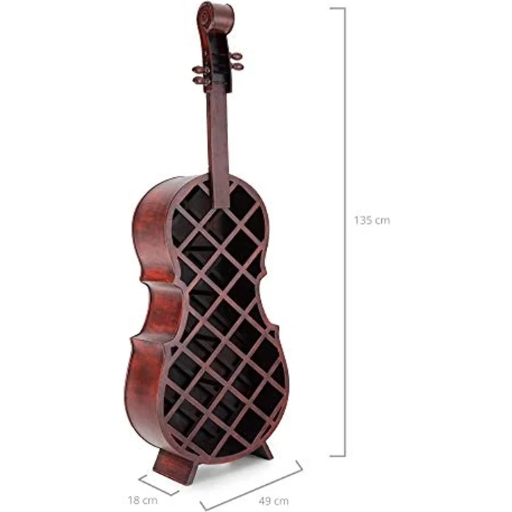 Stagecaptain Weinregal WR-21 Stradivino Wein- & Flaschenregal für 21 Flaschen, Weinständer Holz stehend in Vintage-Optik "Cello" Design – Bild 4