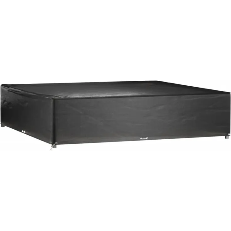 vidaXL Gartenmöbel-Abdeckung mit 16 Ösen, Polyethylen schwarz, 240 x 240 x 55 cm