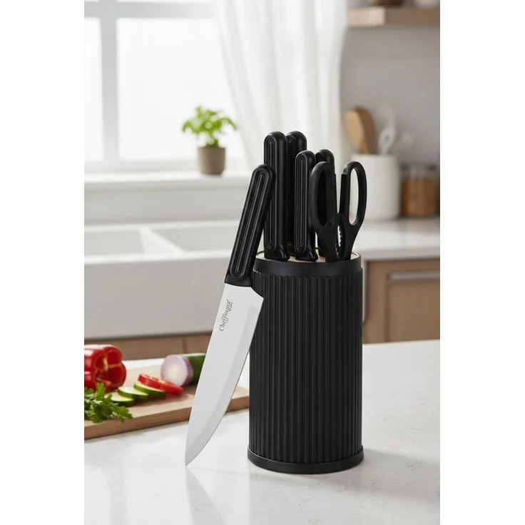 7-teiliges Messerset mit Messerblock, elegantes Design - robust & ergonomisch – Bild 3