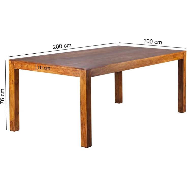 Esstisch MUMBAI 200x100x76cm Sheesham Massivholz Rechteckig Esszimmer – Bild 7