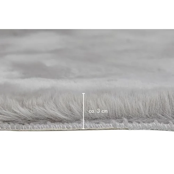 -LUXOR- living Fellteppich Coste gemütlicher weicher Hochflor Kunstfell Teppich 55 x 80 cm grau – Bild 4