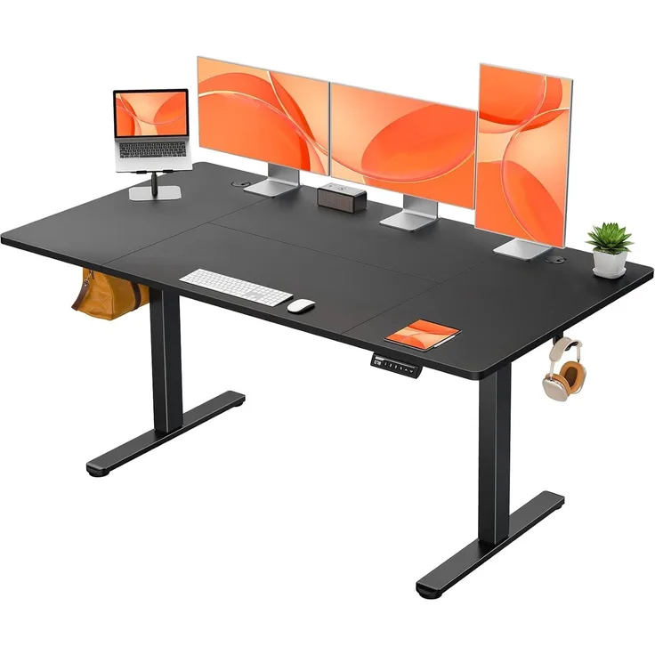 ErGear Elektrisch Höhenverstellbarer Schreibtisch 160x80 cm, Schreibtisch Höhenverstellbar mit 4 Memory-Funktion, Gaming Tisch mit Vierteilige Tischplatte