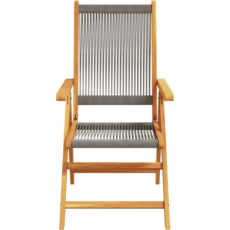 vidaXL Gartenstühle 2 Stk. Grau Massivholz Akazie und Polypropylen 367655 – Bild 8