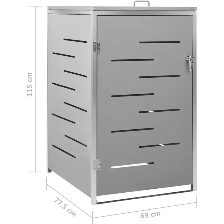 vidaXL Mülltonnenbox für 1 Tonne 69x77,5x112,5 cm Edelstahl 149558 – Bild 12