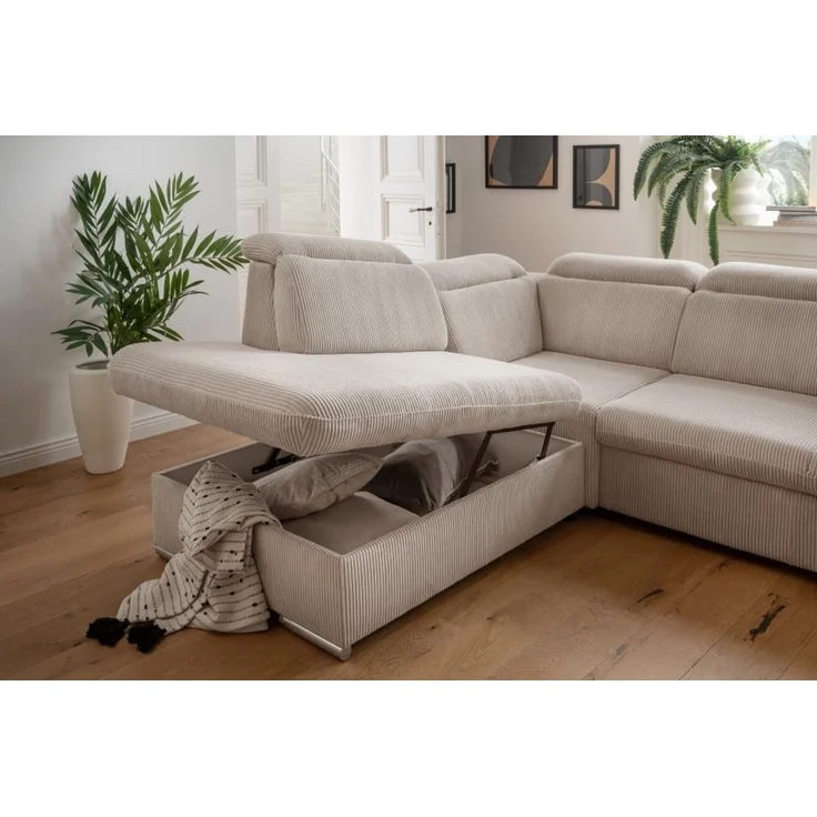 Benformato Sofa Vasto: Elegantes Design mit Schlaffunktion, Bettkasten und verstellbaren Kopflehnen in 4 Farboptionen - Jetzt bei Myhomelando entdecken – Bild 3